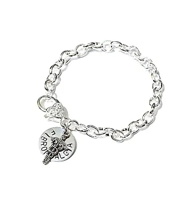 Medical Alert Bracelet Warning SOS Emergency SP Chain Medical Disc & Charm 9  XL • £6.75