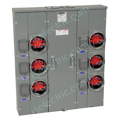 Square D MP66125 600 Amp W/6 Gang Position 125A Meter Pak OH/UG EUSERC MP66-125 • $4499