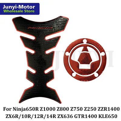 Red Fuel Tank Pad Gas Cap Cover Stickers Protector For Z750 Z800 Z1000 • $18.53