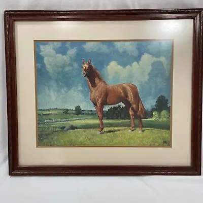 Robert Wesley Amick Print Lithograph Horse Man O War Professional Frame VTG Art • $249.94