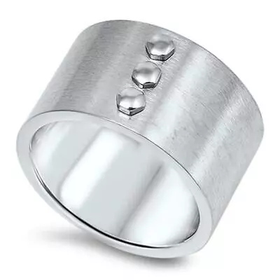 Nut Mechanic Wide Brushed Cigar Ring New 316L Stainless Steel Band Sizes 8-15 • $9.99