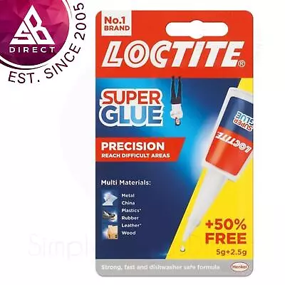 Loctite Super Glue Precision Bottle│for Various Materials│50% Extra Free Glue • £6.29