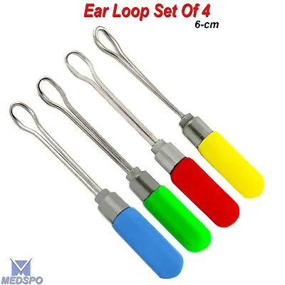 Ear Wax Removal Loop Cleaner ENT Earwax Cleaning Curettes Set Of 4 • $11.99