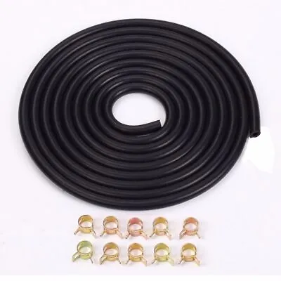 $10.60 • Buy Black 5mm 3/16  Silicone Vacuum Hose 3 Meter 10ft With Spring Band Clip X10