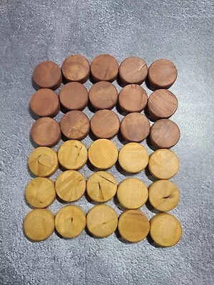 Vintage 30 Wooden Backgammon Checker Replacement Game Pieces 1  Round 1/4  Thick • $24.95