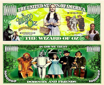 Wizard Of Oz Million Dollar Bill Play Funny Money Novelty Note +FREE SLEEVE • $1.69