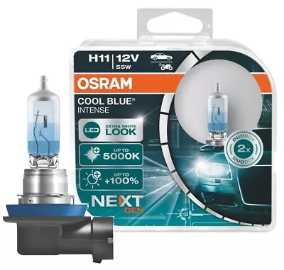 Genuine Osram Cool Blue Intense NEXT Gen Lamps H11 55W Duo Box 64211CBN-HCB • $33.70