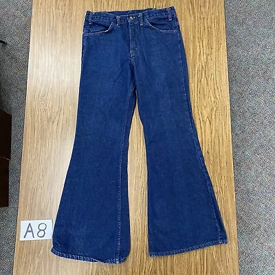 Vintage 70s 80s Bell Bottoms Men’s 32x32 Blue Denim Jeans Rare Vtg  • $124.99