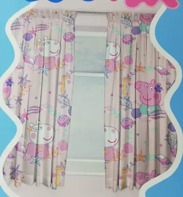 Curtains Peppa Pig Pink Bedroom Pair Of Curtain Set 66x54'' (168×137cm) Kids New • £13.99