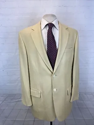 SPRING/SUMMER Tallia Uomo Men's Yellow Beige Silk Blend Blazer 42R $695 • $80.02
