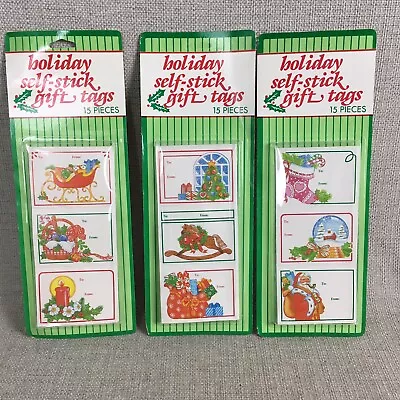 Vintage Christmas Gift Tags Lot New Old Stock Peck Nostalgic 45 Tags Self Stick • $12