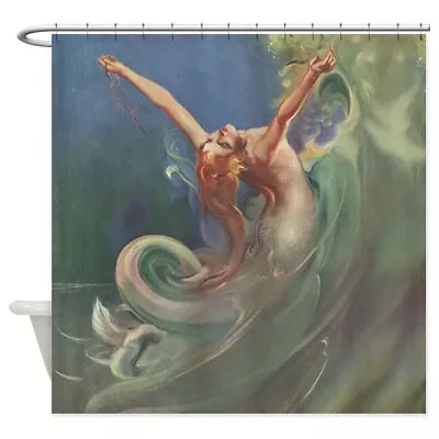 CafePress Vintage Mermaid Art Shower Curtain (719436504) • $73.99