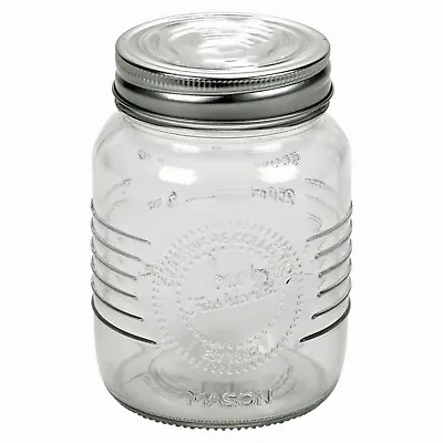 Screw Cap Mason Airtight Preserve Jars Glass Food Kitchen Storage Containers New • £6.49