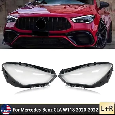 For Mercedes CLA W118 2020-2022 Left & Right Headlight Lens Cover Clear • $219.99