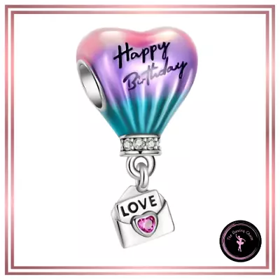 STUNNING Genuine S925 Sterling Silver Hot Air Balloon HAPPY BIRTHDAY Charm • £9.95