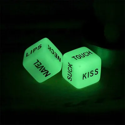 2pcs Funny Party Game Toys Prop Glow In Dark Love Dice Couple Lover Game Aid Sex • £4.07