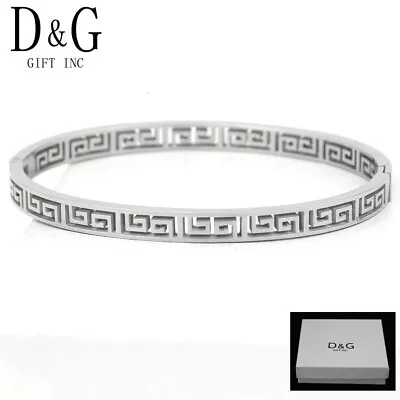 DG 6.5  Women's Stainless Steel 5mm Design Bangle Bracelet High Polish*BOX • $14.99