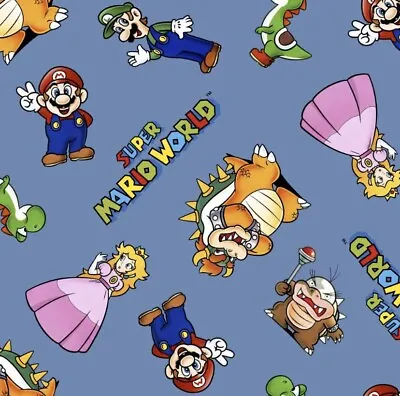 Super Mario Nintendo 100% Cotton Fabric By Springs Creative FAT QUARTER 18 X21  • $1.95