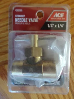 Ace 1/4  FPT X 1/4  FPT Female Thread NPT Brass Straight Needle Valve Lead Free • $4.99