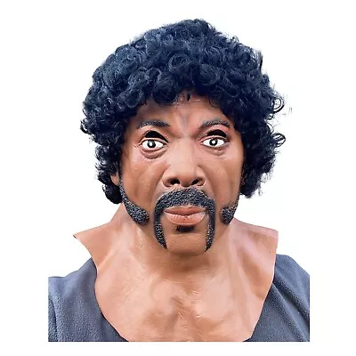 Samuel L Jackson Mask Black Male Pulp Costume Accessory 70’s Afro • $52.74