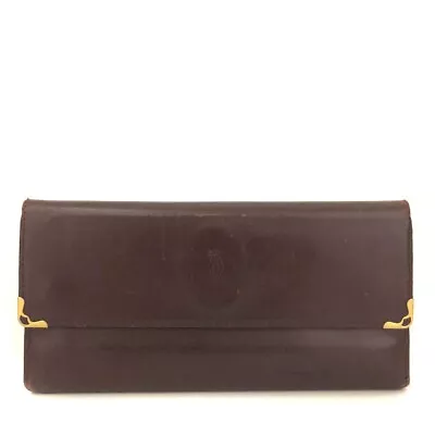 Must De Cartier Leather Trifold Long Wallet/9Y1387 • $1