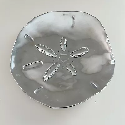 MARIPOSA Silver Aluminum SAND DOLLAR Serving Platter Plate : Large - 13.5 Inches • $34.99