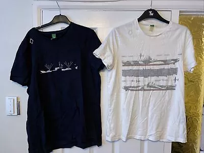 £39.99 • Buy 2 X Ma.Strum T-Shirts XL RAF/Navy Prints White And Blue