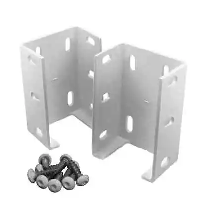 2-Pack Aluminum Fence Rail Metal Bracket Heavy Duty Outdoor Garden Vinyl Fencing • $13.11