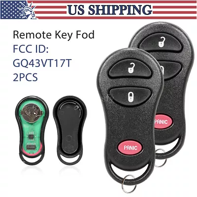 2 Keyless Entry Remote Control Car Key Fob For Dodge Chrysler GQ43VT17T 04686481 • $12.79