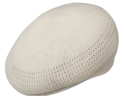 KANGOL Hat 504 Tropic Ventair Flat Cap 0290BC Summer White Sizes: S - XL • £52.99