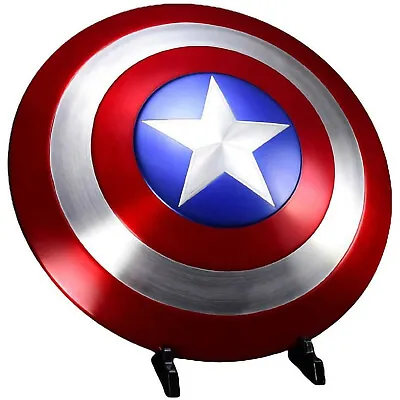 Marvel Avengers Captain America Metal Shield Prop Replica 1:1 60cm With Stand • £210