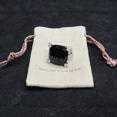 David Yurman Ring Cushion 20mm Onxy With Diamond • $109.99