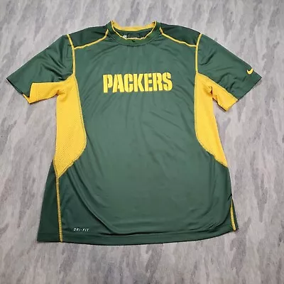 Green Bay Packers Shirt Mens Large Green NFL On Field Apparel Short Sleeve Nike • $16.19