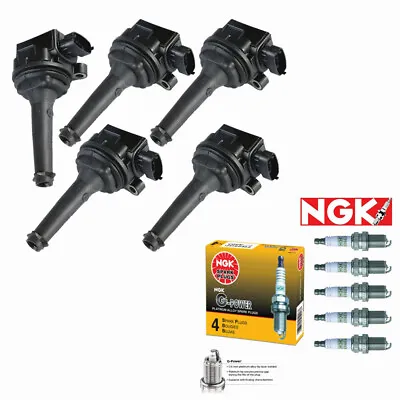 5 Pack Ignition Coil + NGK Spark Plugs For Volvo C70 S70 XC70 XC90 S60 • $129.35