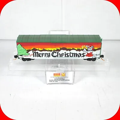 N Scale ***BN*** MERRY CHRISTMAS Graffiti 50' Box Car ---- Micro Trains 03844200 • $42.99