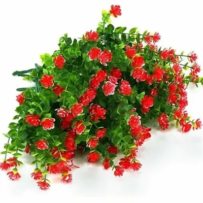 6X Artificial Plants Fake Flowers In/Outdoor For Garden Porch Window Box Plants • £7.99