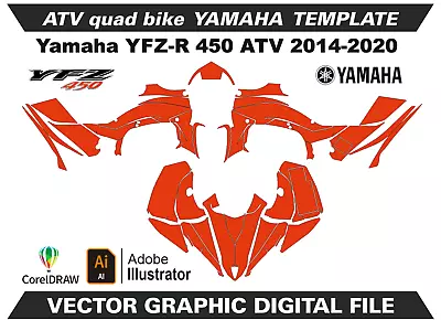 YAMAHA YFZ 450 R 2014-2021 Template Vector Format AI CDR EPS A10 • $24