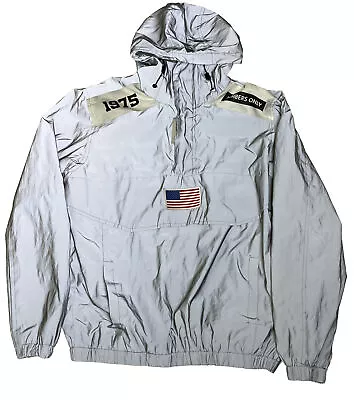 Members Only Sport Jacket Hoodie Pullover Reflective Space Suit Size M 1975 Logo • $33.99