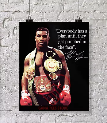 Iron Mike Tyson Quotes Boxing Logo Black Poster Size 16  X 20  • $15.89