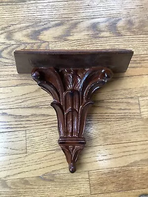 Lovely Vintage Wooden Wall Shelf Sconce Decorative Wall Bracket  10.5  X 14  • $30