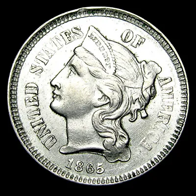 $185 • Buy 1865 Copper Nickel Three Cent Piece 3cp --- Gem BU++ Condition Coin   -- #Q389