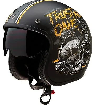 Z1R Saturn Trust No One Open Face Motorcycle Helmet Black • $73.26