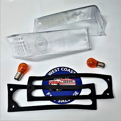 FORD F100 GRILLE INDICATOR LIGHT LENS PAIR L+R CLEAR NEW F250 F350 70-73 • $109.98