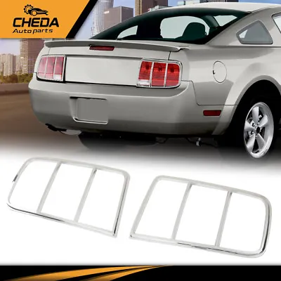 Pair Fit For 2005-2009 Ford Mustang Chrome Taillight Tail Light Bezel Covers • $38.29