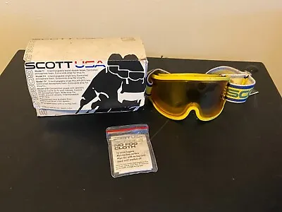 NOS NIB Vintage Scott USA Ski Goggles Model 1 Yellow Blue Polarized Thermal • $90