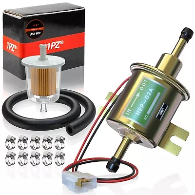 $18.89 • Buy Universal Electric Fuel Pump 2.5-4PSI 12V HEP-02A Inline Low Pressure Gas Diesel