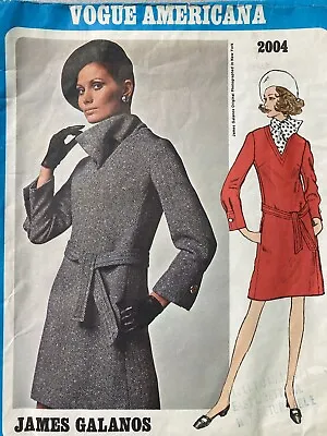 Vintage Vogue Americana James Galanos Dress Cut Sz 12 Sewing Pattern Rare • $10.99