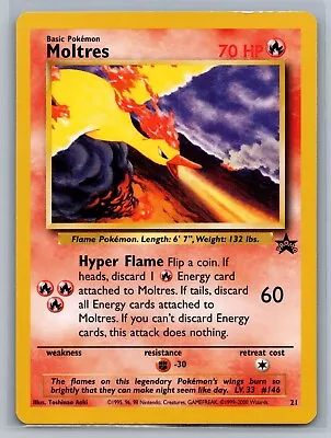 1999-00 Pokémon TCG Moltres Wizards Black Star Promos #21 - VG-EX *TEXCARDS* • $4.50