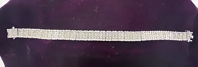 Diamond Sterling Silver Tennis Bracelet 925  7 3/4  Length ~ Beautiful! • $69.99