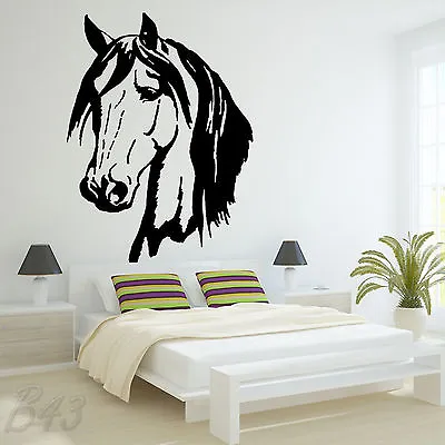 £4 • Buy Horse Head Large Wall Art Decal Vinyl Sticker For Bedroom Or Living Room